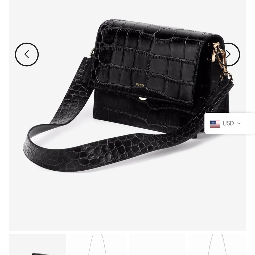 JW Pei Women's Mini Flap Crossbody - Black Croc